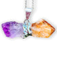 Raw Amethyst and Citrine Pendant Necklace