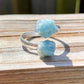 Real-Aquamarine-Ring. Shop for Adjustable Dual Crystal Ring - Chakra Ring Jewelry from Magic crystals. 2 points crystal ring for creativity, passion, wisdom, and love. Activate your chakra. Birthstone Rings. Pure Natural Raw Healing Crystal for Women, men. Minimal Gemstone Rings, Chunky crystal rings, Raw gemstone rings, Raw crystal rings.