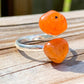 Real-Carnelian-Ring. Shop for Adjustable Dual Crystal Ring - Chakra Ring Jewelry from Magic crystals. 2 points crystal ring for creativity, passion, wisdom, and love. Activate your chakra. Birthstone Rings. Pure Natural Raw Healing Crystal for Women, men. Minimal Gemstone Rings, Chunky crystal rings, Raw gemstone rings, Raw crystal rings.