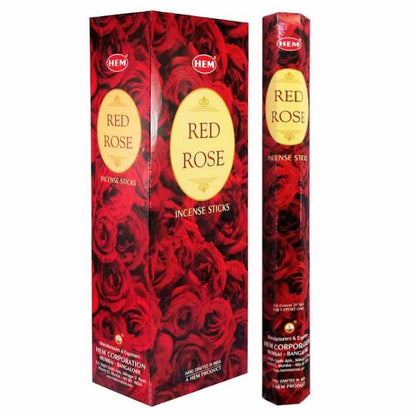 Shop for HEM Red Rose Incense Sticks Natural Fragrance - Rosa Roja Incienso at Magic Crystals. Free Shipping Available. 6 tubes of 20 sticks, 120 sticks total. Quality Incense. Hem is known throughout the world for producing traditional incenses made from quality woods, flowers, resins, and essential oils.