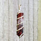    Red-Tiger-Eye -Spiral-Wired-Wrap-Necklace. Gemstone Spiral Wrapped Pendant Necklace - MagicCrystals.com