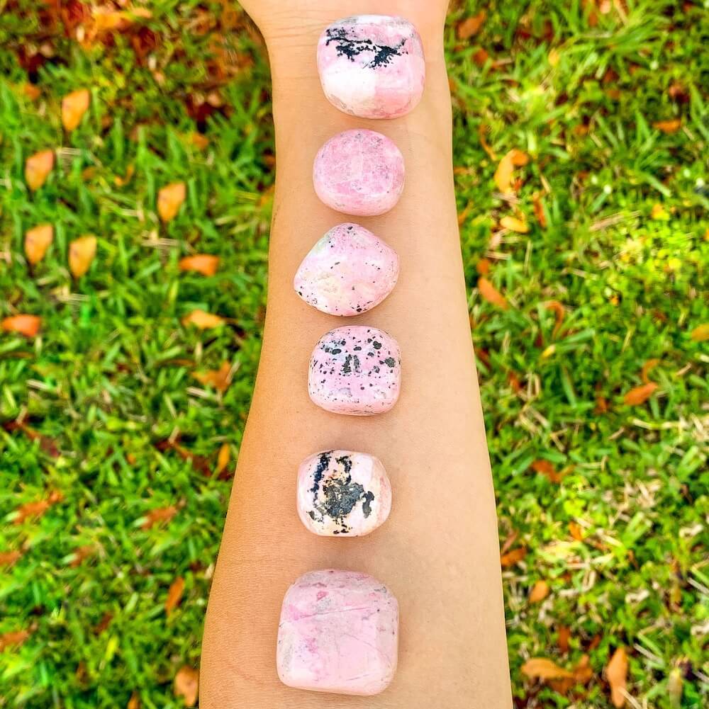 Looking for Rhodochrosite Tumbled Stone? Rhodochrosite gemstones are available in Magic Crystals. Find Rhodochrosite Tumbled Stone (~0.8") - Healing Crystals and Stones - Heart Chakra with FREE SHIPPING available. Rhodochrosite meaning. Polished Rhodochrosite, Small, Medium, Large Tumble Stone