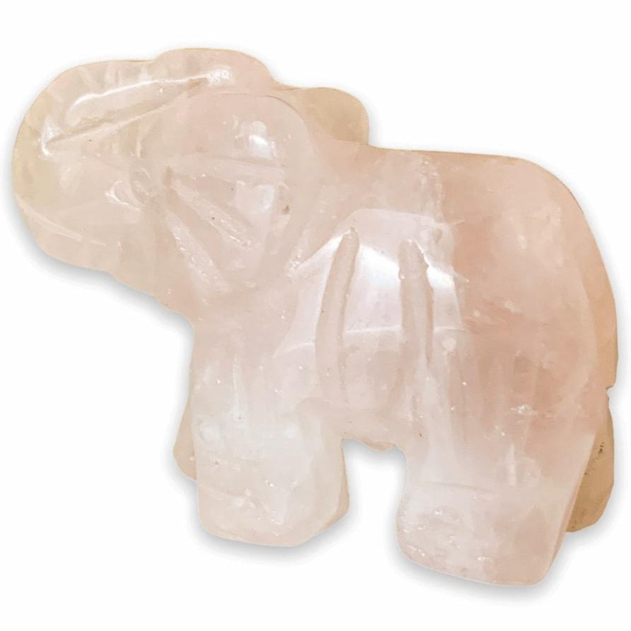 Looking for carved animals? Shop for our unique genuine Rose Quartz, Handmade Natural Crystal Carved, Rose Quartz elephant, crystal elephant, carved elephant, Quartz Crystal Elephant, Carving for Reiki healing. Rose Quartz Crystal ELEPHANT Shaped-Stone at Magic Crystals with FREE SHIPPING available. Rose Quartz stones.