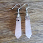 Gemstone Dangling Earrings. Rose-Quartz-Dangle-Earrings. Looking Natural Stone Earrings - Dangling Crystal Jewelry? Show Jewelry at Magic Crystals. Natural stone, dangle earrings, and more. Crystal Single Point Earrings, Small Crystal Points, Healing Crystal Earrings, Gemstones, and more. FREE SHIPPING available.