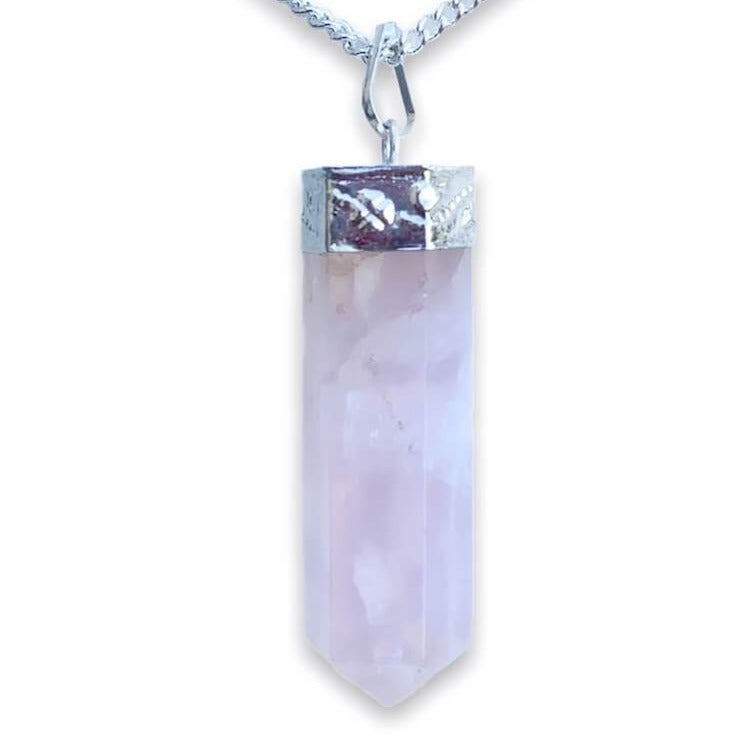 Rose-Quartz-Stone-Necklace. Looking for an genuine gemstone Necklace? Find a Amethyst, shungite, vesuvianite, clear quartz, amethyst Necklace and more when you shop at Magic Crystals. Natural Crystal Healing Pendant Necklace. Crystal Pendant and Necklace For Men & Women. Single Point Stone Necklace and other necklace in magic crystals.com 