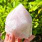 Rose-Quartz-Power-Point. Looking for a Polished Point - Stone Points - Crystal Points - Power Point - Crystal Point Large - Crystal Point Tower - Stone Point? MagicCrystals.com has a wide variety of crystal points to power you grid!. These are used as an Alter Crystal Tower.  Magic Crystals offers free shipping! Crystal Grid Point