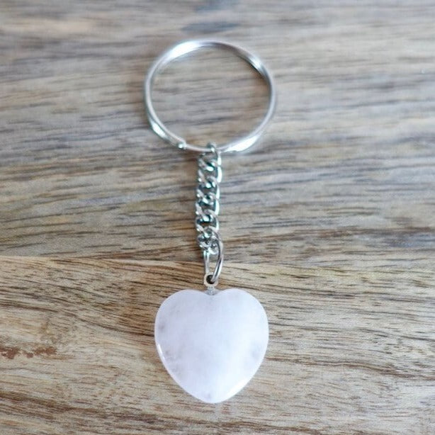 Rose Quartz Heart Keychain. Rose Quartz keychain. Shop at Magic Crystals for Crystal Keychain, Pet Collar Charm, Bag Accessory, natural stone, crystal on the go, keychain charm, gift for her and him. Rose Quartz is a great LOVE. Rose Quartz Natural Stone Keychain, Crystal Keychain,Rose Quartz Crystal Key Holder. Pink gemstone. 
