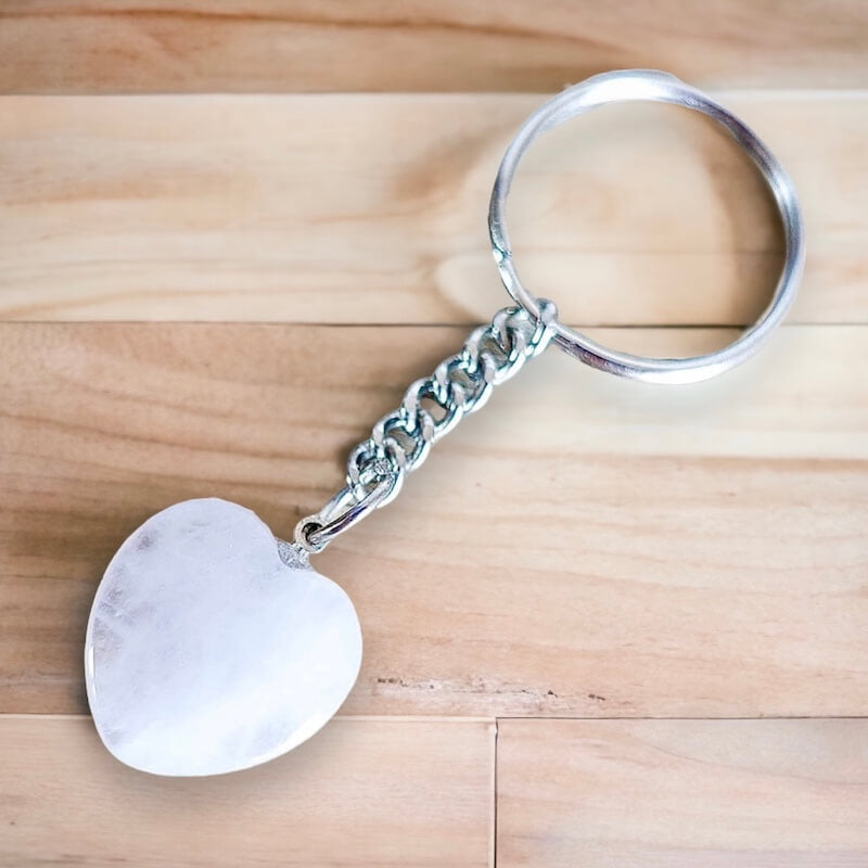 Rose Quartz Heart Stone Keychain. Rose Quartz keychain. Shop at Magic Crystals for Crystal Keychain, Pet Collar Charm, Bag Accessory, natural stone, crystal on the go, keychain charm, gift for her and him. Rose Quartz is a great LOVE. Rose Quartz Natural Stone Keychain, Crystal Keychain,Rose Quartz Crystal Key Holder. Pink gemstone. 
