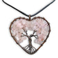    Rose-Quartz-Tree-of-Life-Copper-Wire-Heart-Necklace. Looking for Copper Jewelry? Magic Crystals offers handmade Heart Copper Wire Wrapped,  Tree Of Life,  Hematite Pendant Necklace, 7th Anniversary Gift, Yggdrasil Necklace for Him or Her Gift. Heart Gift perfect for any occasion. Heart Necklace With gemstones. Tree of Life made of copper in a pendant necklace.