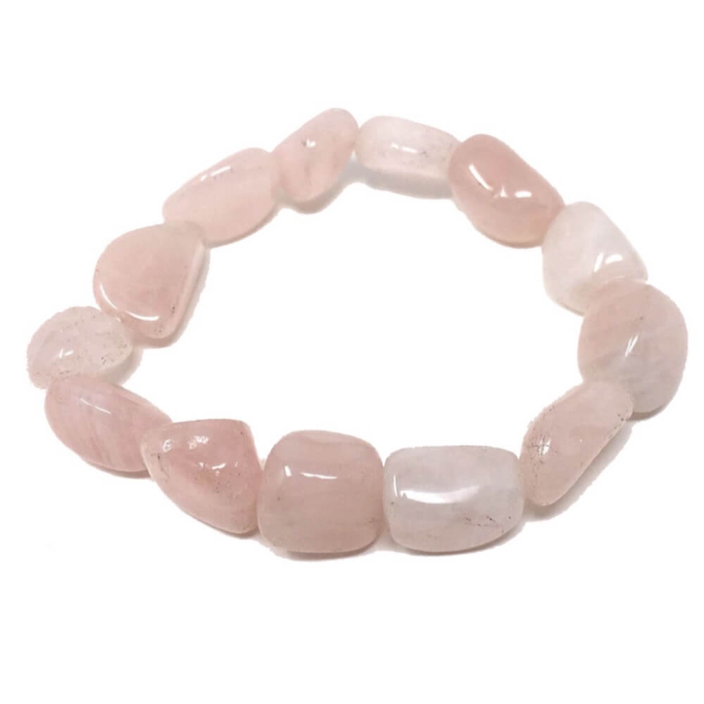 Looking for Rose Quartz Tumbled Stone Bracelet? Shop at Magic Crystals for Rose Quartz Jewelry,  handmade Jewelry, Bracelets, Beaded Bracelets , tumbled stone gems, elastic gem bracelet and stretchy bracelet with FREE SHIPPING available. Rose Quartz is the stone of universal and unconditional love.