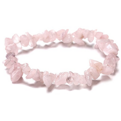 RoseQuartzRawChipBracelet - Natural Gemstone Raw Stone Bracelet. Gemstone Raw Bracelet - Crystal Stone Jewelry - Magic Crystals. SKU-35