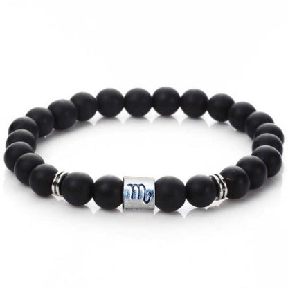 Scorpio-Zodiac-Sign-Bracelet-Black-Onyx-Matte-Stone-MagicCrystals. Zodiac Bracelet, Constellation Bracelet, Horoscope Astrology Bracelet, Scorpio Libra Virgo Sagittarius Bracelet Zodiac Sign jewelry. Buy Libra Constellation Bracelet, Libra Sign Birthday Gift, Zodiac Gifts, Zodiac Bracelet in Magiccrystals.com. FREE SHIPPING AVAILABLE. Libra Beaded Bracelet. Libra gift. 8mm beads