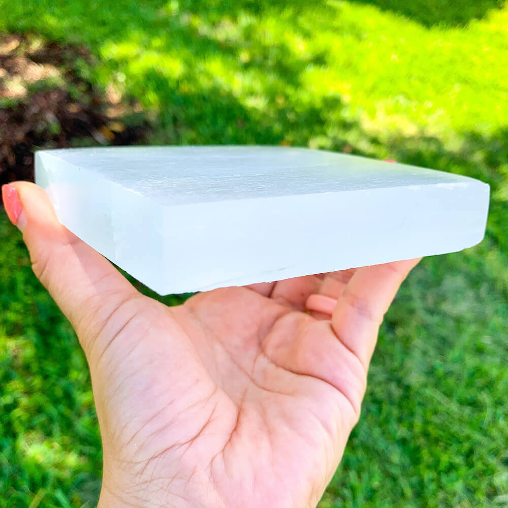 Looking for Selenite Charging Plate with Free Shipping?Shop at Magic Crystals for Selenite Ritual plates, Polished Selenite Rectangle Charging station. We have Large Heavy Crystal Plate used for Protection Cleansing Meditation Crystal Healing Chakra) Selenite Alter, Selenite Bowls,Selenite Flat Crystal Plate.