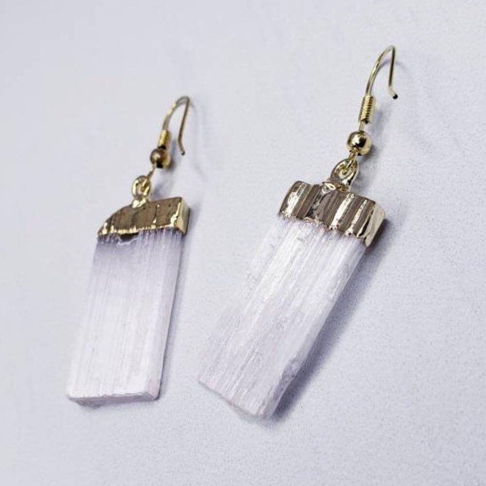 Did you scroll all this way to get facts about selenite? Selenite is like liquid light. Shop for Selenite Crystal Earrings - Raw Crystal Earrings - Selenite Stone Earrings - Wife Gift For Her - Selenite Jewelry in Magic crystals. Beautiful purification crystal set in silver. FREE SHIPPING available.