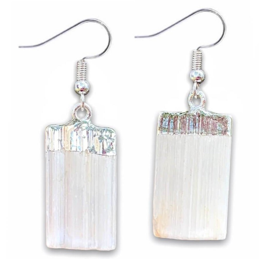 Did you scroll all this way to get facts about selenite? Selenite is like liquid light. Shop for Selenite Crystal Earrings - Raw Crystal Earrings - Selenite Stone Earrings - Wife Gift For Her - Selenite Jewelry in Magic crystals. Beautiful purification crystal set in silver. FREE SHIPPING available.