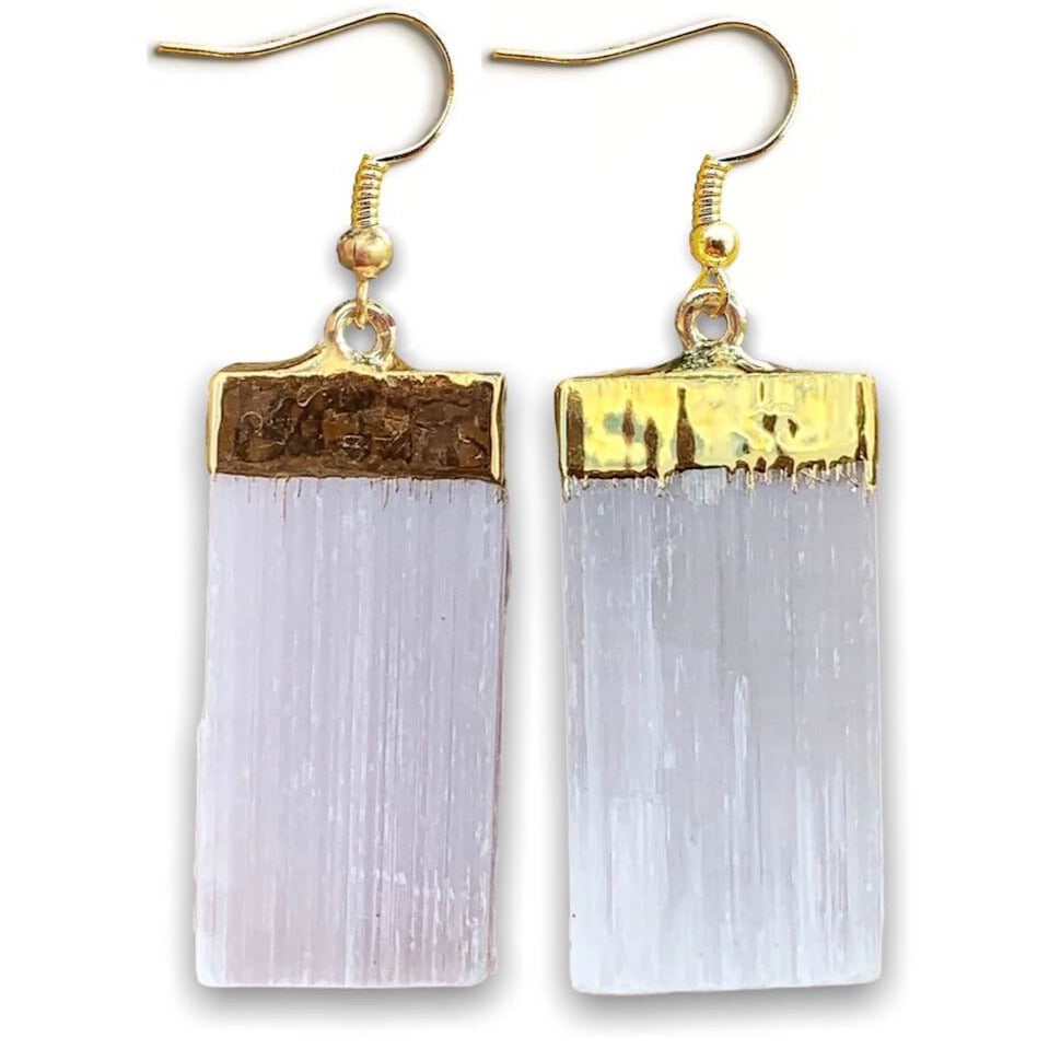 Did you scroll all this way to get facts about selenite? Selenite is like liquid light. Shop for Selenite Crystal Earrings - Raw Crystal Earrings - Selenite Stone Earrings - Wife Gift For Her - Golden Selenite Jewelry in Magic crystals. Beautiful purification crystal set in gold. FREE SHIPPING available.