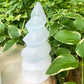 Looking for Charged White Selenite Spiral Tower? Magic Crystals has 4 Inches Tall - Unicorn Horn Tower - Standing Selenite Tower. Selenite is said to be a powerful healing crystal that promotes peace and calm, mental clarity, and well-being. FREE SHIPPING AVAILABLE. Selenite Tower. Selenite Wand.