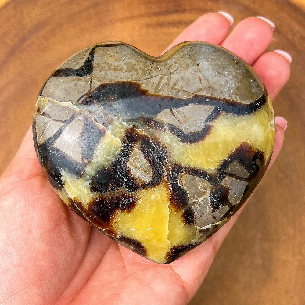 Looking for Septarian Dragon Stone Heart? Shop for Septarian Dragon Stone Heart - A, Septarian Dragon Stone Heart, Septarian Nodule Crystal Ball at Magic Crystals. UV Reactive Septarian Stone, Grounding Minerals. Septarian stone has a calming, nurturing energy, and can bring feelings of joy and spiritually uplifting.    Septarian-Dragon-Stone-Heart-B