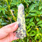 Looking for Green Serpentine Obelisk? Shop at Magiccrystals.com for Genuine Green Peruvian Serpentine Magnatite Tower - Serpentine Tower - Stone Point - Jewelry Making Supplies and more. Magic Crystals FREE SHIPPING on quality crystals. Serpentine is associated with the heart chakra and increases love and nurturing.Serpentine-Obelisk-I