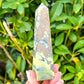 Looking for Green Serpentine Obelisk? Shop at Magiccrystals.com for Genuine Green Peruvian Serpentine Magnatite Tower - Serpentine Tower - Stone Point - Jewelry Making Supplies and more. Magic Crystals FREE SHIPPING on quality crystals. Serpentine is associated with the heart chakra and increases love and nurturing.Serpentine-Obelisk-l