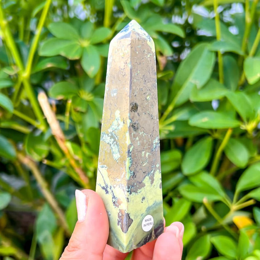 Looking for Small Green Serpentine Obelisk? Shop at Magiccrystals.com for Genuine Green Peruvian Serpentine Magnatite Tower - Serpentine Tower - Stone Point - Jewelry Making Supplies and more. Magic Crystals FREE SHIPPING on quality crystals. Serpentine is associated with the heart chakra and increases love and nurturing.