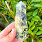 Looking for Green Serpentine Obelisk? Shop at Magiccrystals.com for Genuine Green Peruvian Serpentine Magnatite Tower - Serpentine Tower - Stone Point - Jewelry Making Supplies and more. Magic Crystals FREE SHIPPING on quality crystals. Serpentine is associated with the heart chakra and increases love and nurturing.Serpentine-Obelisk-N
