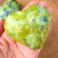 Serpentine-Puffy-Heart. Looking for Green Serpentine Heart? Shop at Magiccrystals.com for Genuine Green Peruvian Serpentine Magnatite Tower - Serpentine Tower - Stone Point - Jewelry Making Supplies and more. Magic Crystals FREE SHIPPING on quality crystals. Serpentine is associated with the heart chakra and increases love and nurturing.