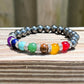 Looking for Hematite Bracelet? Shop at Magic Crystals for Hematite Stone 7 Chakra Bracelet. We carry a wide variety of Hematite Jewelry, perfect for grounding, harmony and courage. FREE SHIPPING available. 8mm unisex bracelet. Hematite beaded bracelet made of 7 chakra beads. Mother's Day, Christmas, Valentine's present
