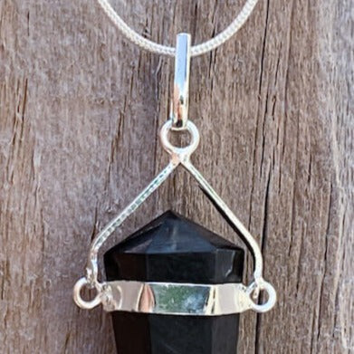 Looking for a Unique Shungite Jewelry? Find Shungite Double Point Necklace - Shungite Jewelry, EMF Protection Pendant, Double point Shungite handmade crystal when you shop at Magic Crystals. Shop genuine shungite necklace. Women and Mens shungite necklace with FREE SHIPPING AVAILABLE.