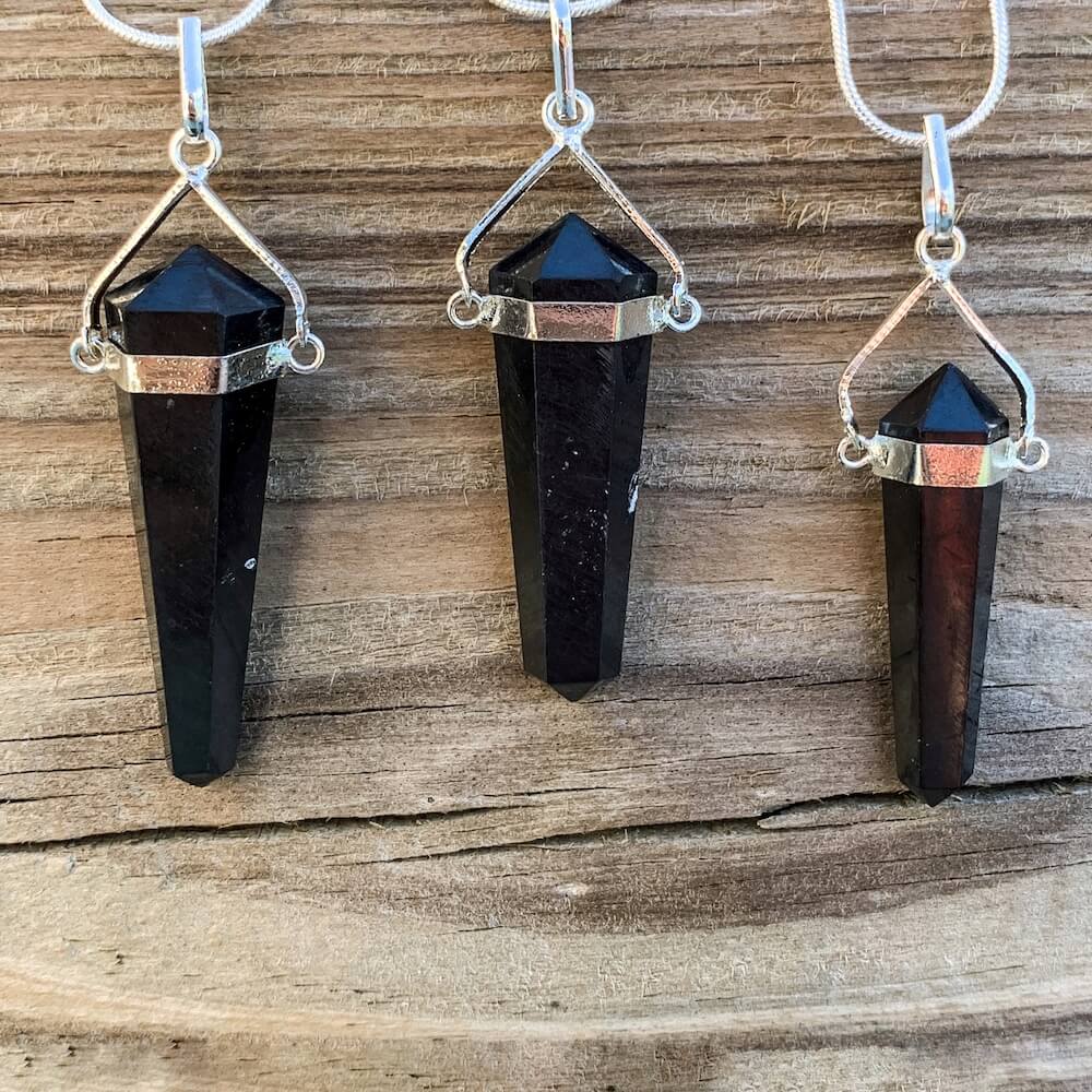 Looking for a Unique Shungite Jewelry? Find Shungite Double Point Necklace - Shungite Jewelry, EMF Protection Pendant, Double point Shungite handmade crystal when you shop at Magic Crystals. Shop genuine shungite necklace. Women and Mens shungite necklace with FREE SHIPPING AVAILABLE. 
