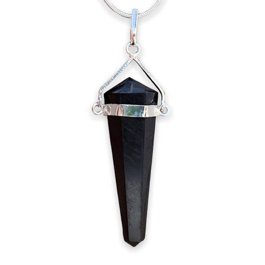 Looking for a Unique Shungite Jewelry? Find Shungite Double Point Necklace - Shungite Jewelry, EMF Protection Pendant, Double point Shungite handmade crystal when you shop at Magic Crystals. Shop genuine shungite necklace. Women and Mens shungite necklace with FREE SHIPPING AVAILABLE. 
