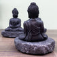 Shungite Meditation buddha statue from Russia. Shungite dhyana hand-carved buddha sculpture at Magic Crystals. Chakra Healing Stone, Block EMF's WIFI Radiation 5G. Shungite is an extremely earthy stone that is wonderful for easing geopathic stresses such as electromagnetic pollution, smog, and frequencies.