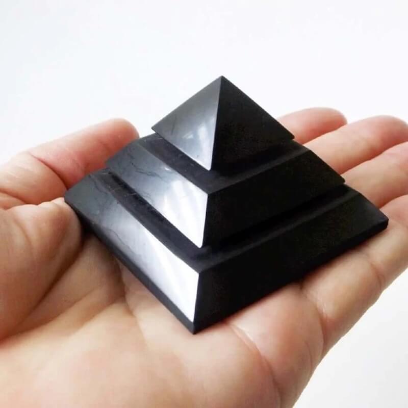 Large Shungite Energy Pyramid from Russia. Shungite Sakkara Polished Pyramid 10cm, Chakra Healing Stone, Block EMF's WIFI Radiation 5G. Metaphysical Properties of Shungite is an extremely earthy stone that is wonderful for easing geopathic stresses such as harmful electromagnetic pollution, smog, and frequencies.