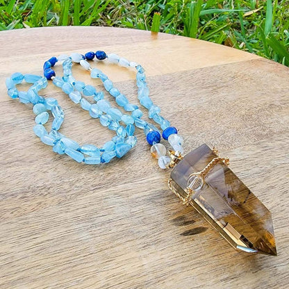 Looking for a Smokey quartz pointed stone Mala necklace? Find a Smoky Quartz Necklace when you shop at Magic Crystals. Natural Smoky Crystal Healing Pendant Necklace. Smokey Quartz meaning is a stone that has been known to help with patience and peace.
