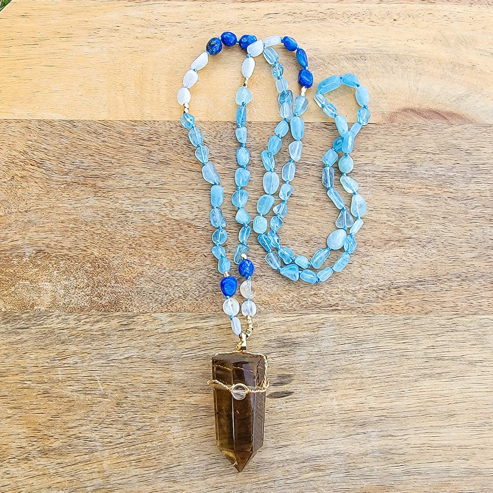 Looking for a Smokey quartz pointed stone Mala necklace? Find a Smoky Quartz Necklace when you shop at Magic Crystals. Natural Smoky Crystal Healing Pendant Necklace. Smokey Quartz meaning is a stone that has been known to help with patience and peace.