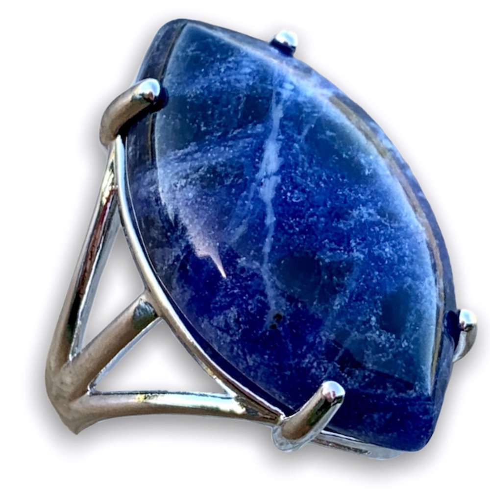 Sodalite-Crystal-Ring. Natural Stone Ring at MagicCrystals.com by Magic Crystals