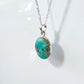 Genuine Blue Amazonite Stone Sterling Silver Pendant Necklace