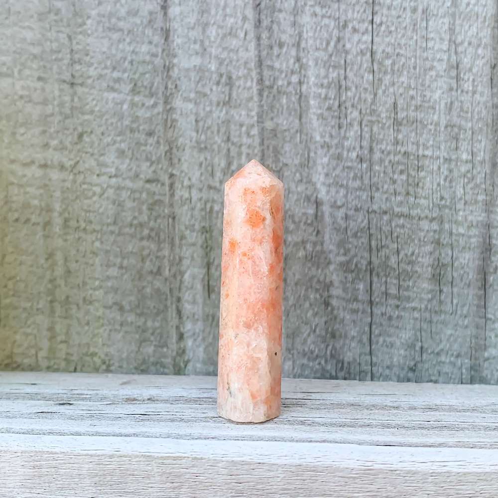 Gemstone Single Point Wand - Sunstone Point. Check out our Jewelry points, Healing Crystals, Bohemian Stones, Pointed Gemstone, Natural Stones, crystal tower, pointed stone, healing pencil stone. Single Terminated Gemstone Mix Crystal Pencil Point Stone, Obelisk Healing Crystals ,Mixed Points, Tower Pencil. Mini Crystal Towers.