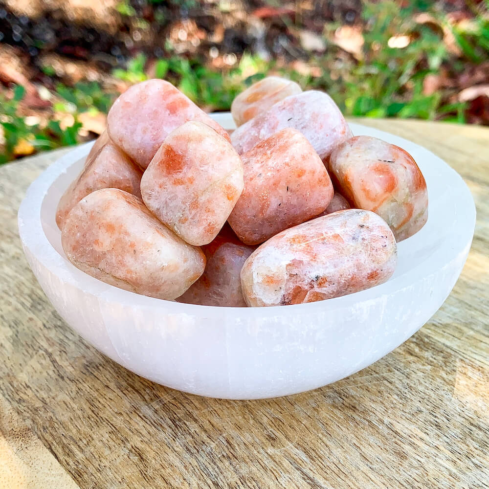 Looking for Tumbled Sunstone Stone? Shop at Magic crystals and Buy Sunstone Tumbled Stones, Sunstone Polished Gemstones and Bulk Crystals. Sunstone TUMBLED Sunstone works best at Sacral Chakra, Solar Plexus. Energy Healing and Reiki. Sunstone is a joyful stone that uplifts one’s spirit.