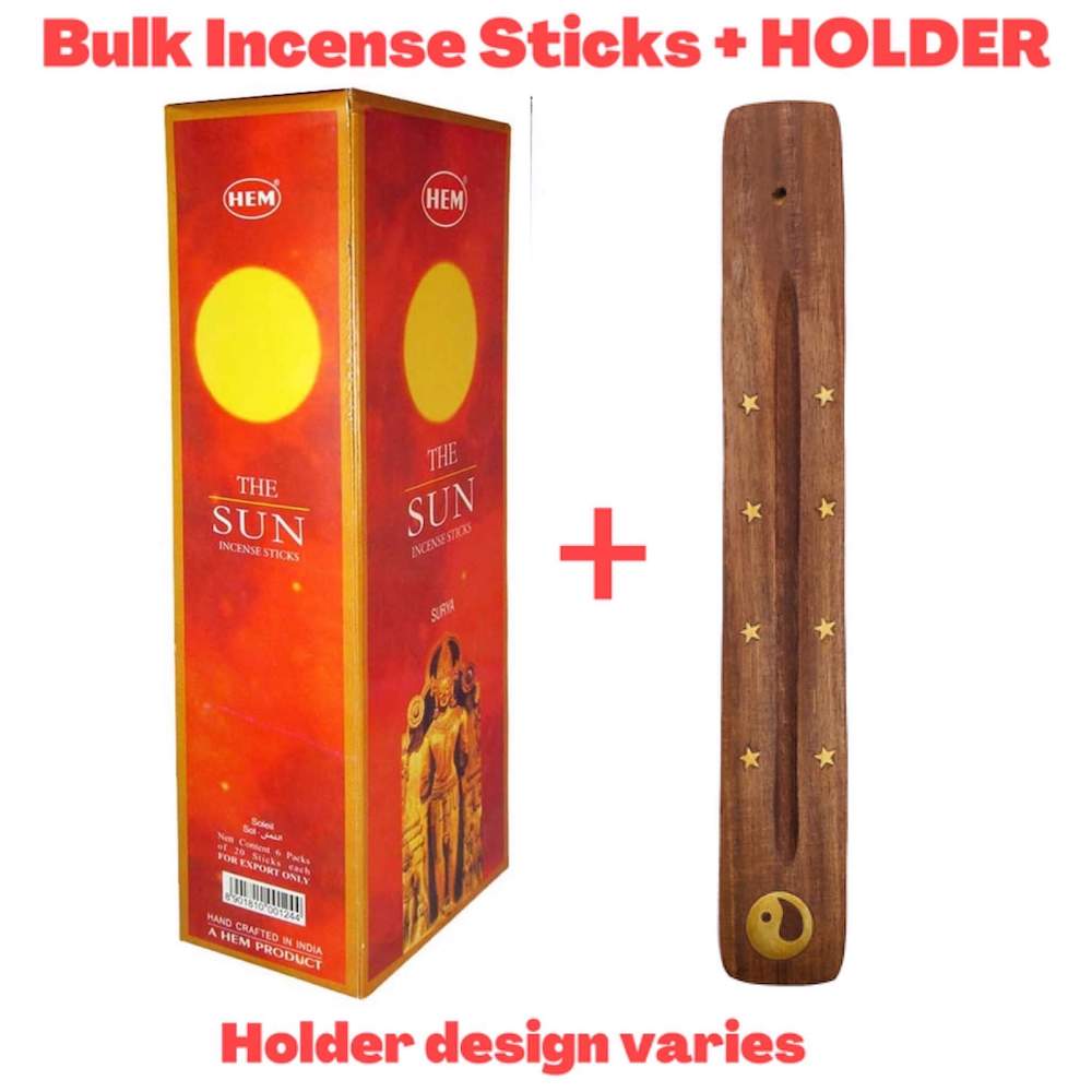 The Sun, El Sol Sticks 120 Sticks Box - Hem Incense at Magic Crystals. Free Shipping Available. 6 tubes of 20 sticks, 120 sticks total. Quality Incense. Hem is known throughout the world for producing traditional incense made from quality woods, flowers, resins, and essential oils.