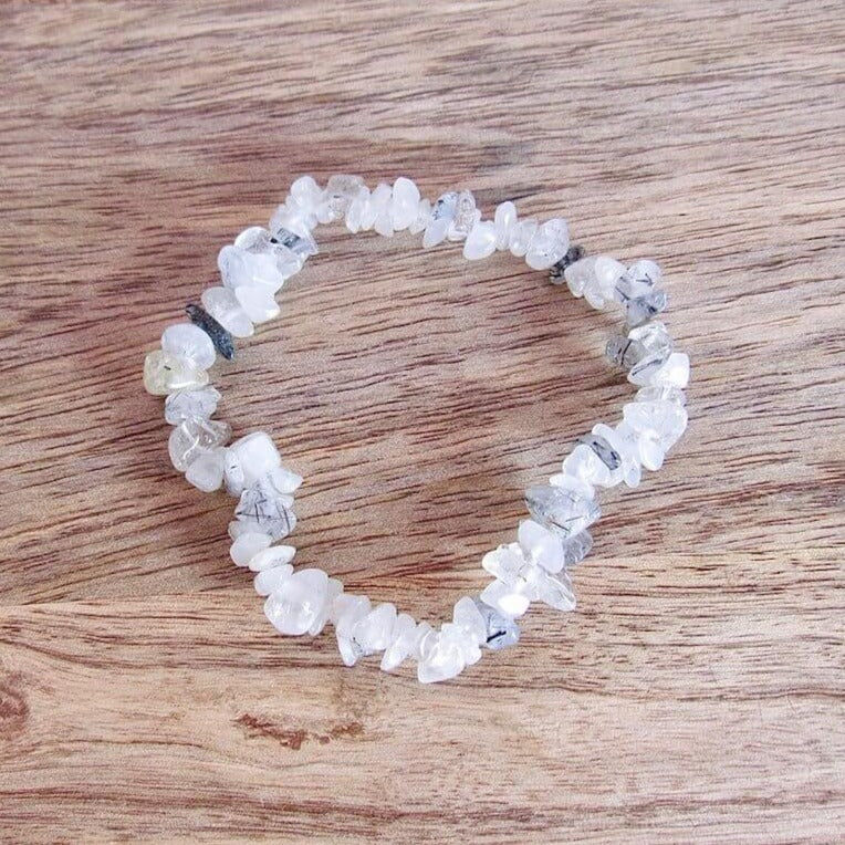 Tourmalinated-Quartz-Bracelet. Check out our Gemstone Raw Bracelet Stone - Crystal Stone Jewelry. This are the very Best and Unique Handmade items from Magic Crystals. Raw Crystal Bracelet, Gemstone bracelet, Minimalist Crystal Jewelry, Trendy Summer Jewelry, Gift for him and her. 