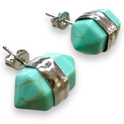 Natural Double Terminated Stud Gemstone Earrings