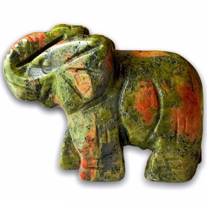 Shop for our unique genuine Unakite, Handmade Natural Crystal Carved, Unakite elephant, crystal elephant, carved elephant, Quartz Crystal Elephant, Carving for Reiki healing. Unakite Crystal ELEPHANT Shaped-Stone at Magic Crystals, with FREE SHIPPING available. Unakite stones.