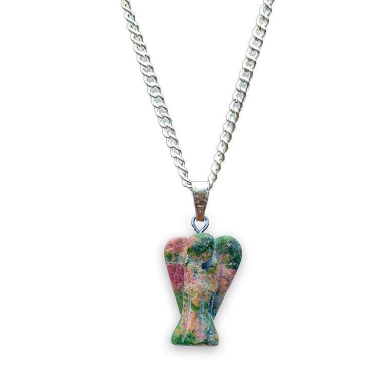 Crystal Guardian Angel Pendant Necklace