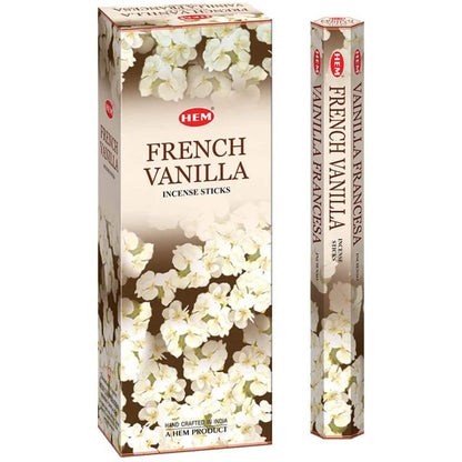 HEM French Vanilla Incense Sticks | Vainilla Incienso - Magic Crystals. Free Shipping Available. 6 tubes of 20 sticks, 120 sticks total. Quality Incense. Hem is known throughout the world for producing traditional incenses made from quality woods, flowers, resins, and essential oils.