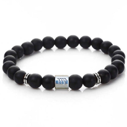 Virgo-Zodiac-Sign-Bracelet-Black-Onyx-Matte-Stone-MagicCrystals. Zodiac Bracelet, Constellation Bracelet, Horoscope Astrology Bracelet, Scorpio Libra Virgo Sagittarius Bracelet Zodiac Sign jewelry. Buy Libra Constellation Bracelet, Libra Sign Birthday Gift, Zodiac Gifts, Zodiac Bracelet in Magiccrystals.com. FREE SHIPPING AVAILABLE. Libra Beaded Bracelet. Libra gift. 8mm beads