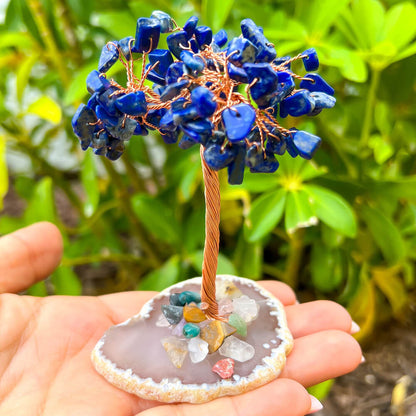 Buy Golden Wire Wrapped Crystal Tree Agate Base - Stone Tree in Magic Crystals. Magic Crystals has a variety of HOME DECOR made of crystals and gemstones. Gemstone tree. Birthstone tree sculpture. Lapis Lazuli, Carnelian, amethyst gift. FREE SHIPPING AVAILABLE. perfect Unique Gift. Gift for Her and Xmas Gift for men