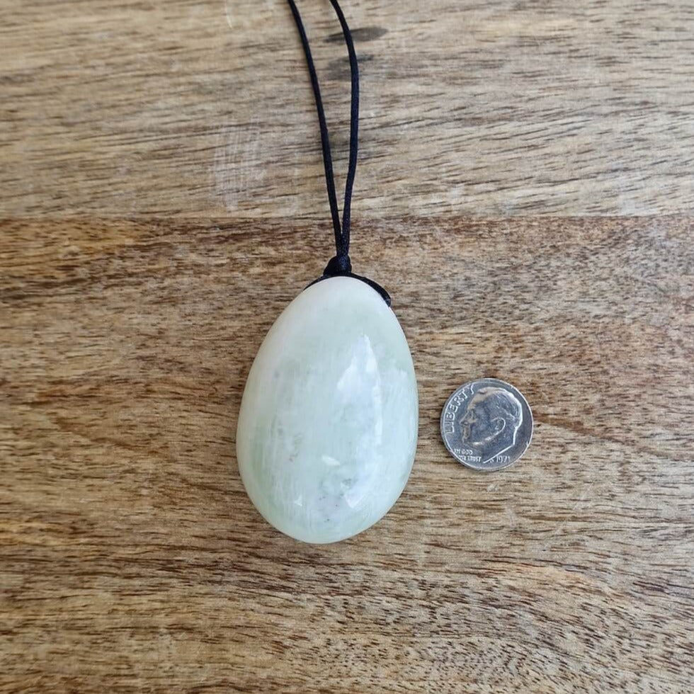 Xinshan Jade Yoni Eggs Set. Free Shipping Available. Buy from Magic Crystals . Yoni Eggs 3-pcs Yoni Eggs Certified  jade eggs, Drilled, with String. Yoni Eggs are highly polished semi-precious gemstones carved especially for the female Yoni (vagina). Natural Yoni Eggs Set - Yoni Eggs drilled.
