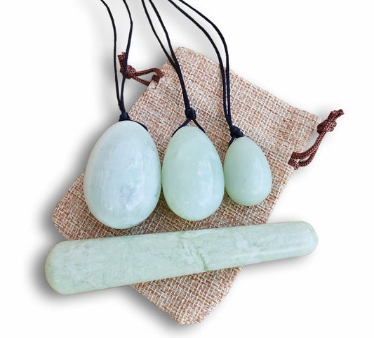 Xinshan Jade Yoni Eggs Set and Massage Wand-YONI EGGS-Magic Crystals