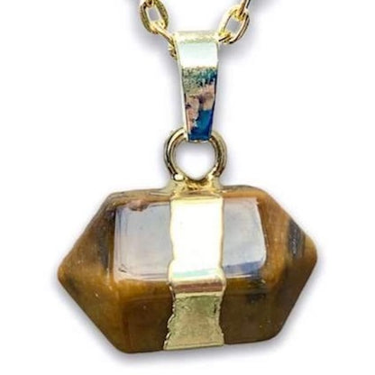 Looking for a tiger eye stone necklace? Find Tiger Eye Gold Stone Pendant Handmade Crystal Necklace at MagicCrystals.com .Natural mens tiger eye necklace. Yellow Tiger Eye Necklace Tiger eye pendant, gold tiger eye pendant, silver tiger eye pendant available when you shop at magic crystals. Tiger Eye crystal necklace.